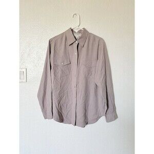 Talbots Collection Lilac Mauve Button Down Shirt 100% Silk Size 12